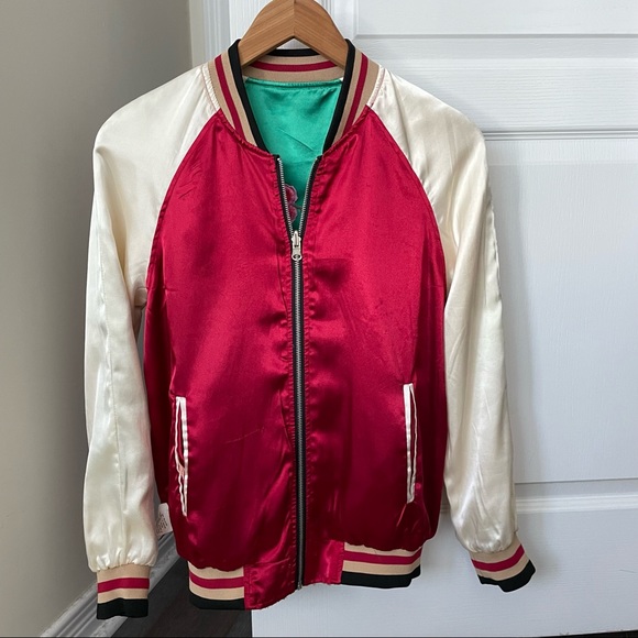 Reversible silky bomber jacket - Picture 5 of 10